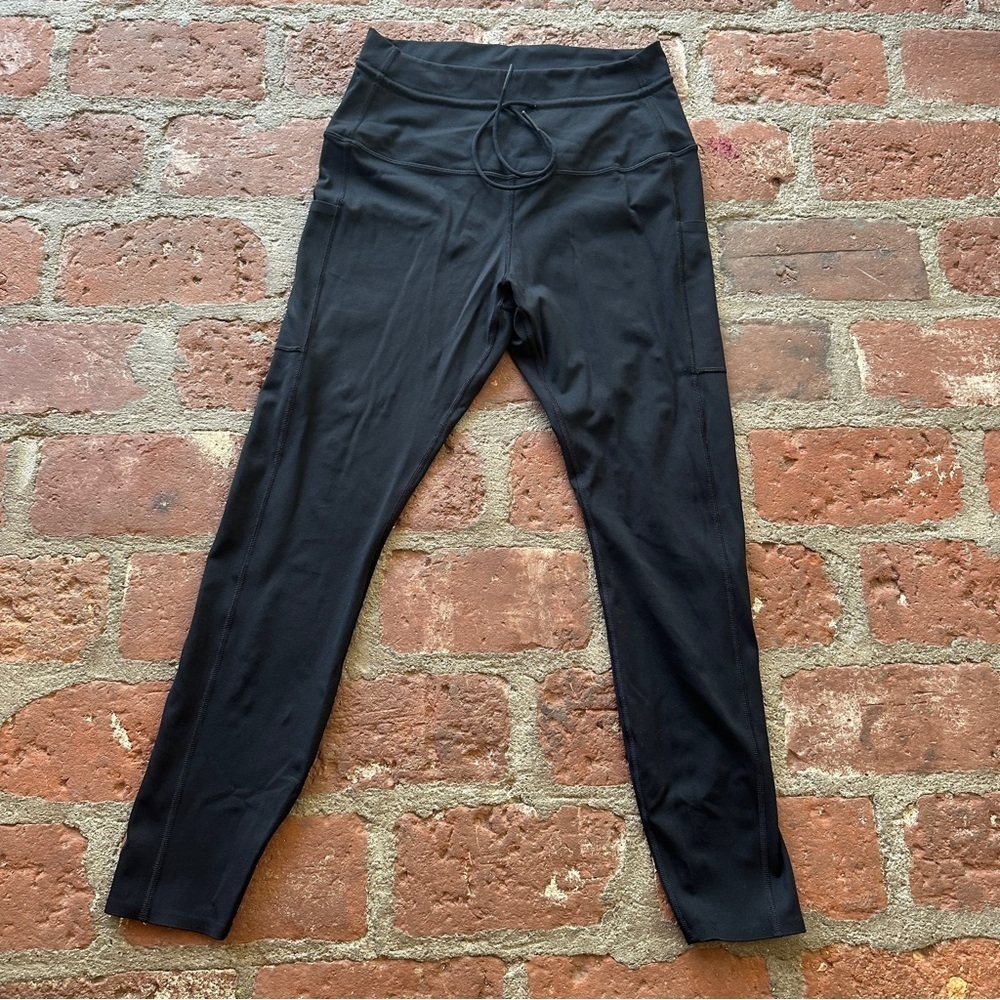 Tavi 7/8 Tie Waist Pocket Tight Leggings Yoga Pants Black Size Large